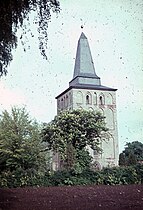 Antigua torre de la iglesia de Pobethen (1920)