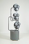 A Ringing Grey. A sound object (2008). Ready-made, electronics and wood 176 × 59 × 52