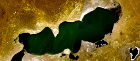 Спутниковый снимок озера весной 2010 года