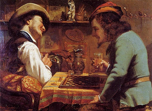 Coups de dames, Gustave Courbet jouant aux Cartes avec un ami, 1844.