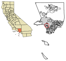 Location of Culver City in Los Angeles County, California.