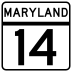 Maryland Route 14 marker