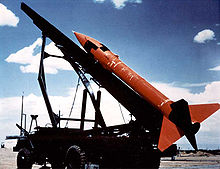 The MGR-1 Honest John was the first nuclear-armed rocket developed by the U.S. MGR-1 Honest John rocket.jpg