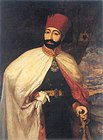 Gambaran Mahmud II, seorang sultan Otoman mengenakan tarbus.