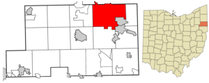 Location of Youngstown in Mahoning County and in the State of Ohio Interactive Map Outlining Youngstown