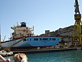 Containerschiff im Trockendock (Malta)