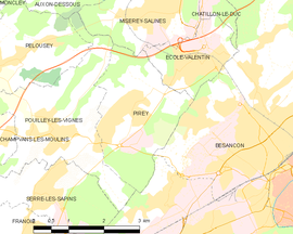 Mapa obce Pirey