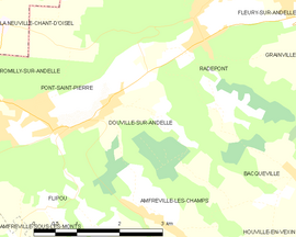 Mapa obce Douville-sur-Andelle