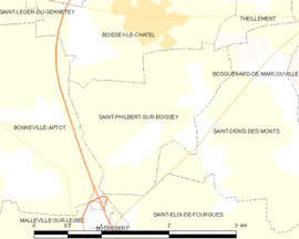 Mapa obce Saint-Philbert-sur-Boissey