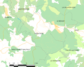 Mapa obce Tarentaise