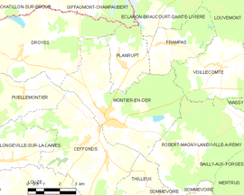 Mapa obce Montier-en-Der