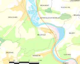 Mapa obce Belleville