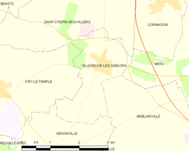 Mapa obce Villeneuve-les-Sablons