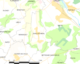 Mapa obce Évaux-et-Ménil