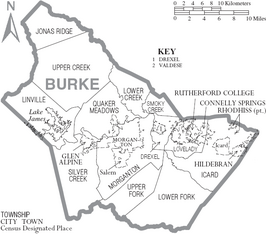 Kaart van Burke County