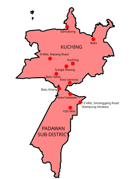 Localisation de District de Kuching