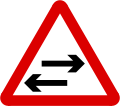 Two-way traffic across one-way road