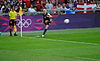 Rapinoe takes a corner kick in the gold medal match at the 2012 London Olympics