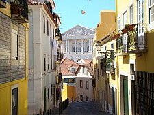 Palácio de São Bento visto dalla Travessa da Arrochela.