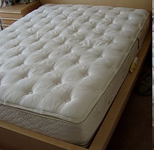 A pillowtop mattress (U.S. size "queen")