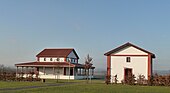 Martberg Gallo-Roman temple dedicated to Lenus, rebuilt in Pommern, Rhineland-Palatinate Pommern martberg.JPG