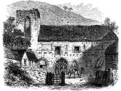 1875 drawing of the abbey by Alfred Rimmer Remains-of-Valle-Crucis-Abbey.jpeg