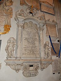 Richard Tayler memorial 1716, in the church tower