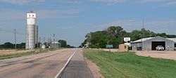 Roscoe, seen from the east along U.S. Highway 30