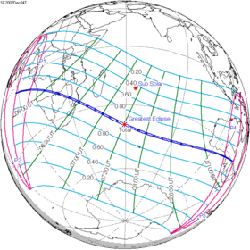 Carte de l'éclipse générale