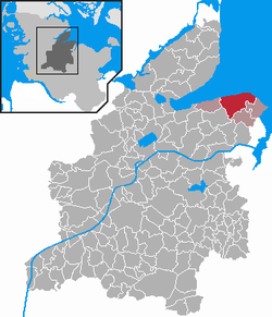 Elhelyezkedése Schleswig-Holstein térképén