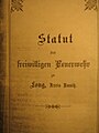 Strona tytułowa niemieckiego statutu straży w Łęgu