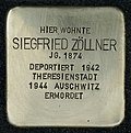 Stolperstein für Siegfried Zöllner (Volksgartenstraße 15)