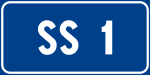 Road marker for state highways in Italy Strada Statale 1 Italia.svg