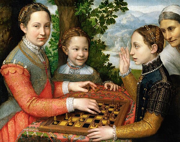 Il gioco di scacchi di Sofonisba Anguissola. Ritratto di gruppo: Lucia, Minerva e Europa Anguissola