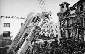 Demolition of Throop Hall in 1973