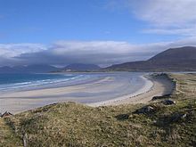 Large parts of the Scottish coastline are dune pasture, such as here at Traigh Seilebost on the Isle of Harris. Traigh Sheilebost.jpg