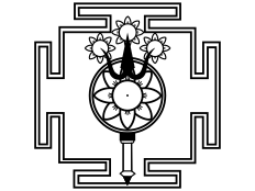 The trident (trisulabija mandalam) symbol and yantra of Parama Shiva, representing the triadic energies of the supreme goddess Para, Para-apara and Apara sakti. Trident Yantra of Parama Siva.svg