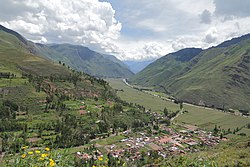 The Willkanuta valley in the Coya District (background) as seen from Taray