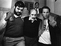 Italský politik Vito Ciancimino v době jeho zatčení za korupci, 1984