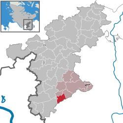 Elhelyezkedése Schleswig-Holstein térképén