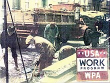 Unskilled labourers working for the Works Progress Administration, a New Deal agency Wpa1.JPG