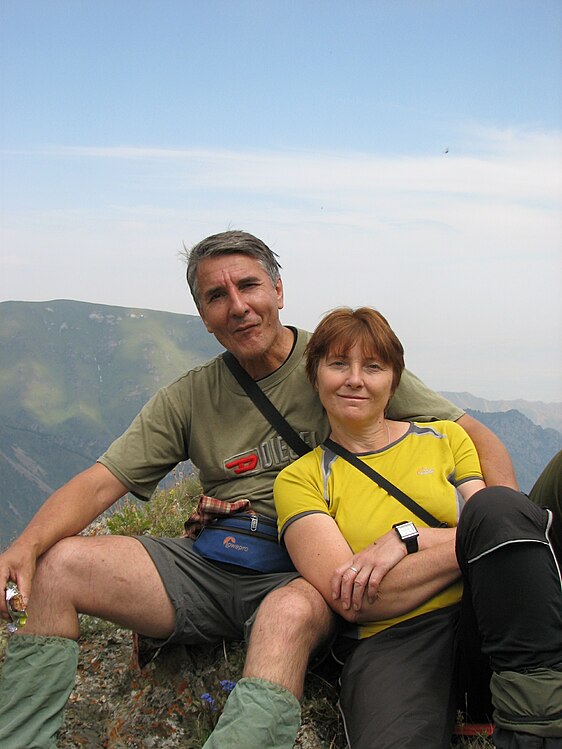 Александр Зайцев с женой Ольгой. Поход по Киргизскому хребту, 2009 год