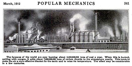 The greenhouse effect and its effect in changing the climate was succinctly described in this 1912 Popular Mechanics article meant for reading by the general public. 191203 Furnaces of the world - Popular Mechanics - Global warming.jpg