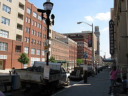 Eutaw Street looking south on the Hippodrome Theater block.