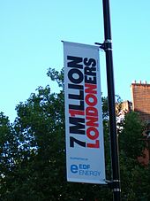 In the aftermath of the 2005 London bombings, Livingstone initiated a campaign to celebrate London's multiculturalism 7 Million Londoners 1 London.jpg