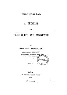 Cover of A Treatise on Electricity and Magnetism A Treatise on Electricity and Magnetism Volume 2 003.jpg