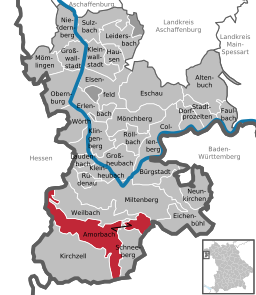 Läget för Amorbach i Landkreis Miltenberg