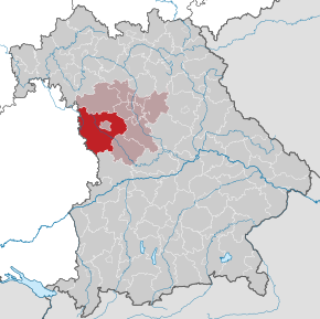 Poziția regiunii Districtul Ansbach