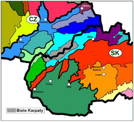 Poloha Bielych Karpát na Česko-Slovenskom pomedzí