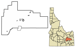 Location of Atomic City in Bingham County, Idaho.